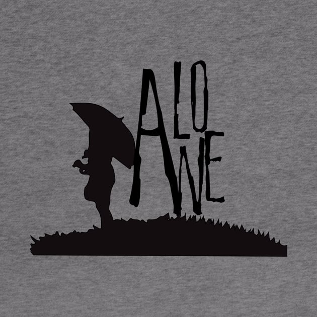 alone girl black t-shirt by anrazee